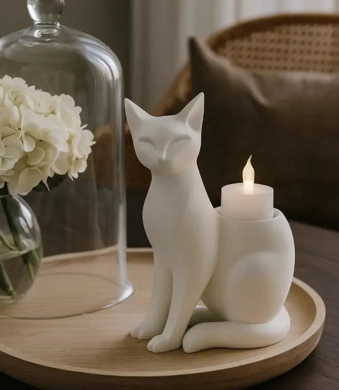 Cat Silhouette Candle Holder