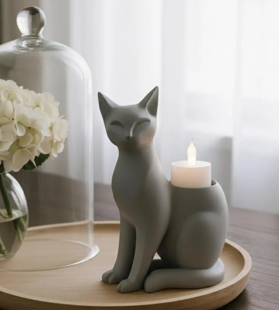 Cat Silhouette Candle Holder