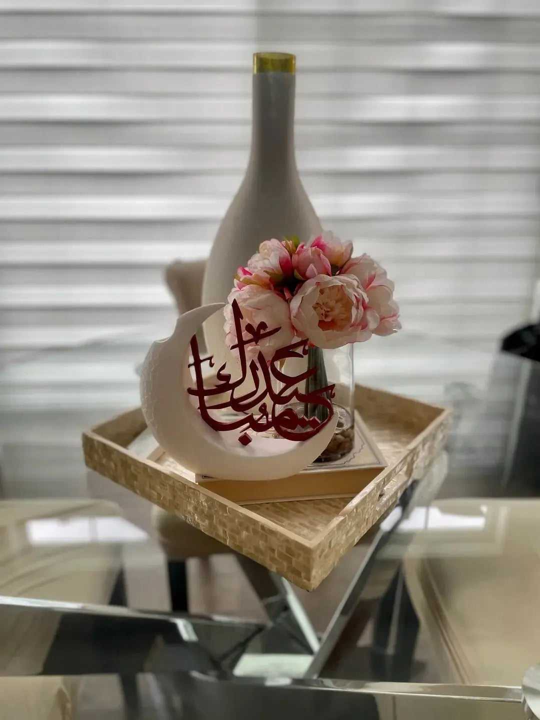 Eid Mubarak Decorations - Crescent Moon Vase for Ramadan