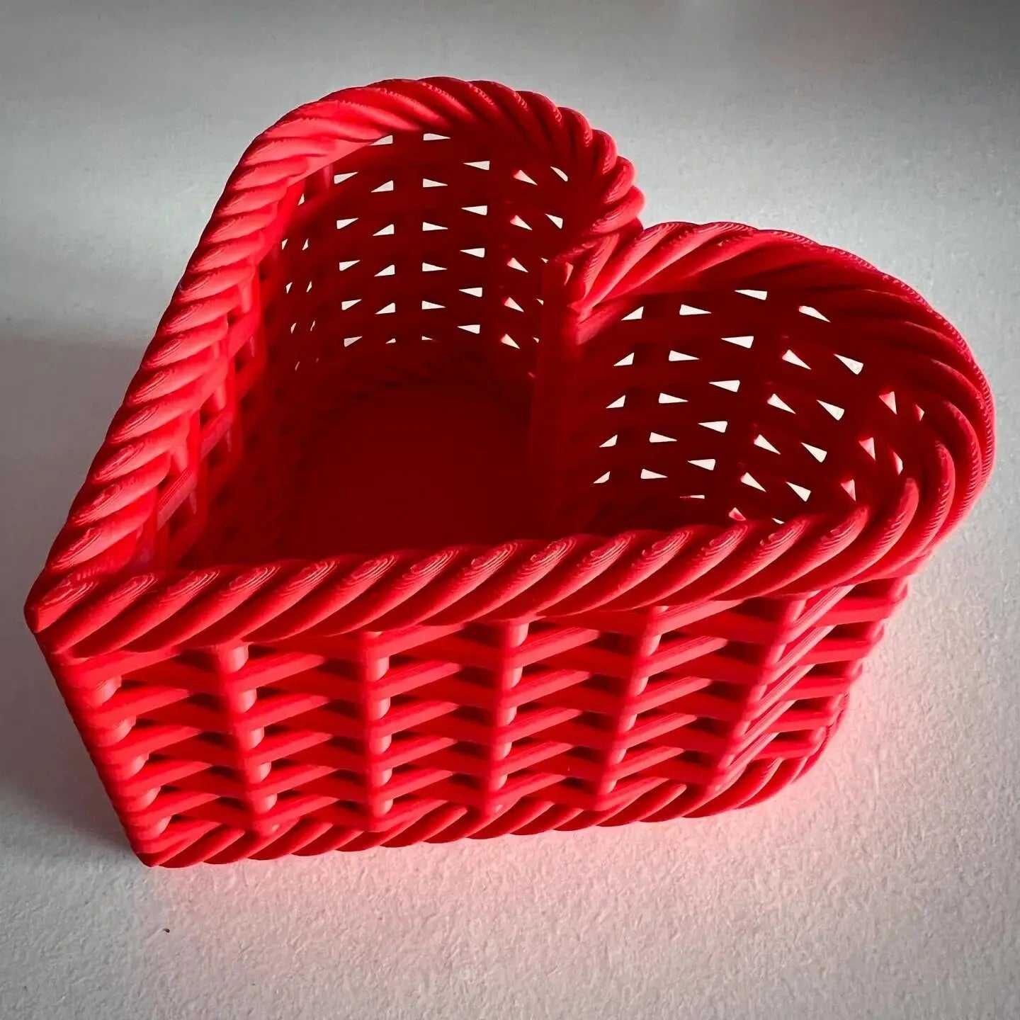 Woven Storage – 3D Printed Heart Basket (Boho Style)