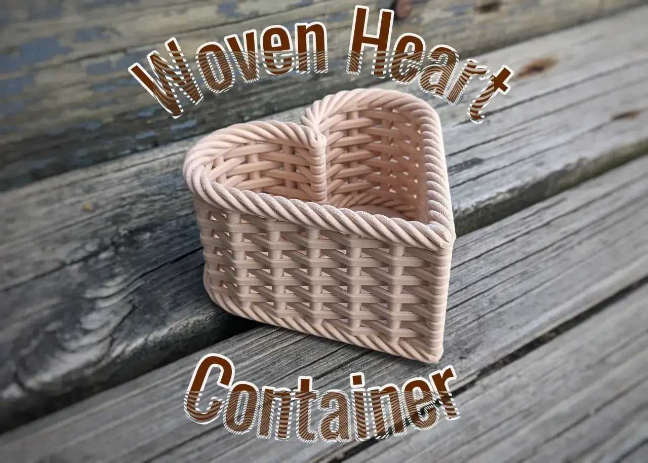 Woven Storage – 3D Printed Heart Basket (Boho Style)