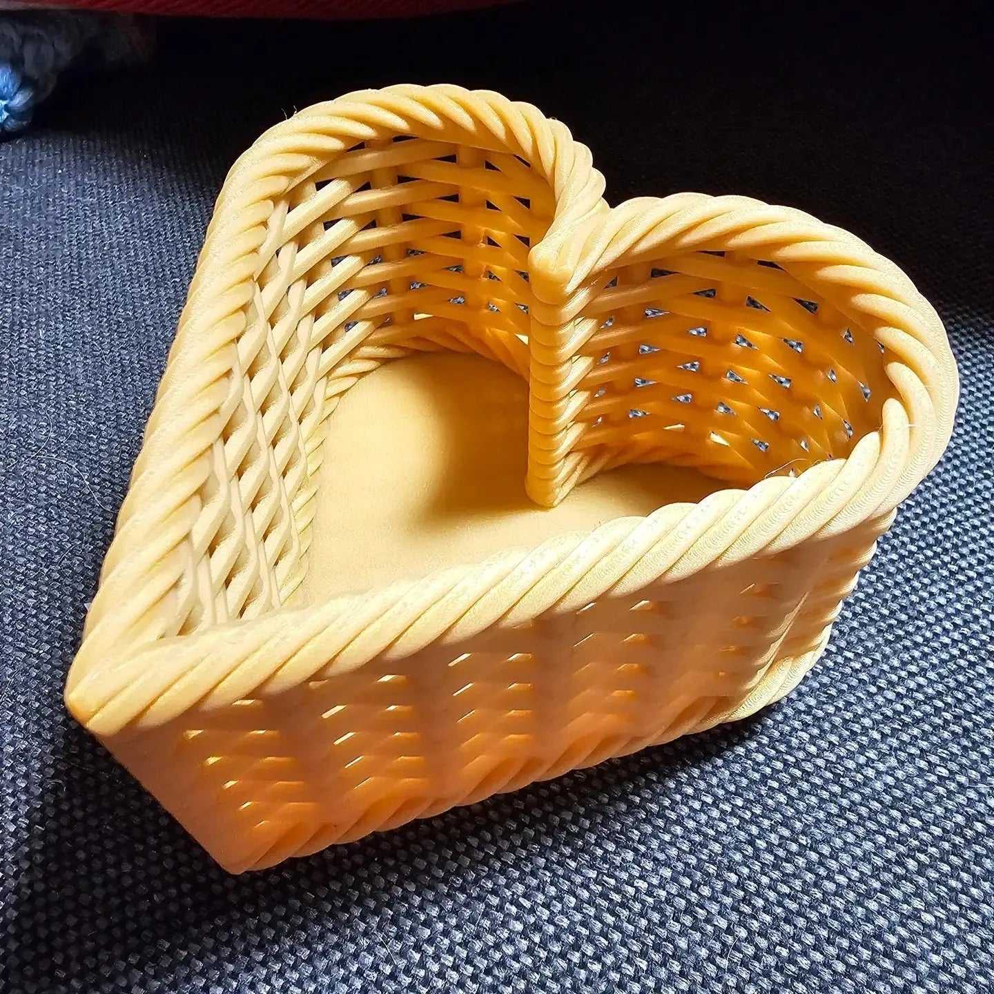 Woven Storage – 3D Printed Heart Basket (Boho Style)