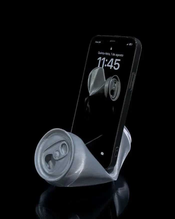 Crushed Can Stand: A Creative Phone Holder