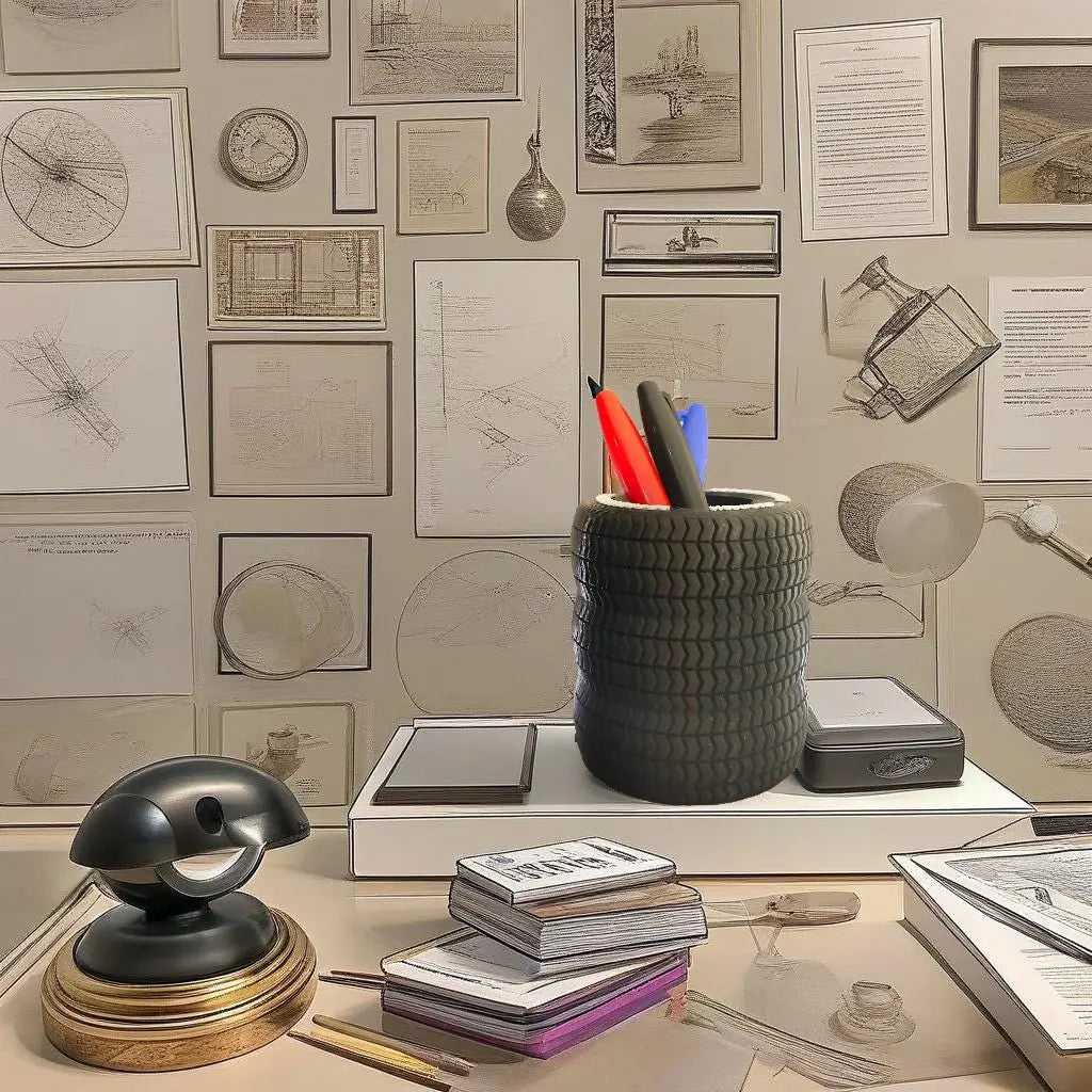 Personalized Tire Stack Pen Holder