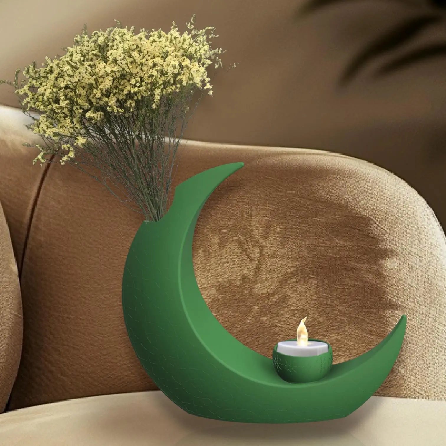 Crescent Moon Vase Tea Light Holder
