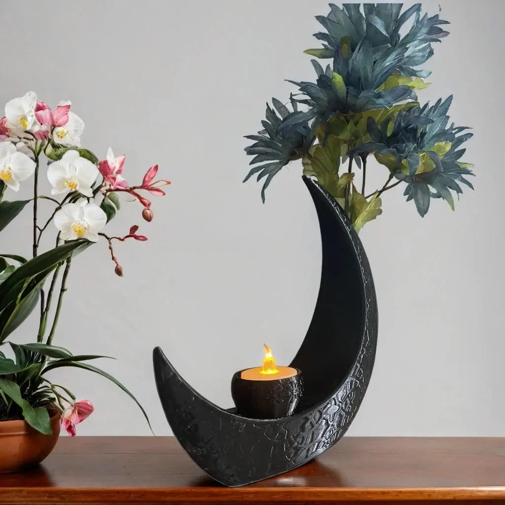 Crescent Moon Vase Tea Light Holder