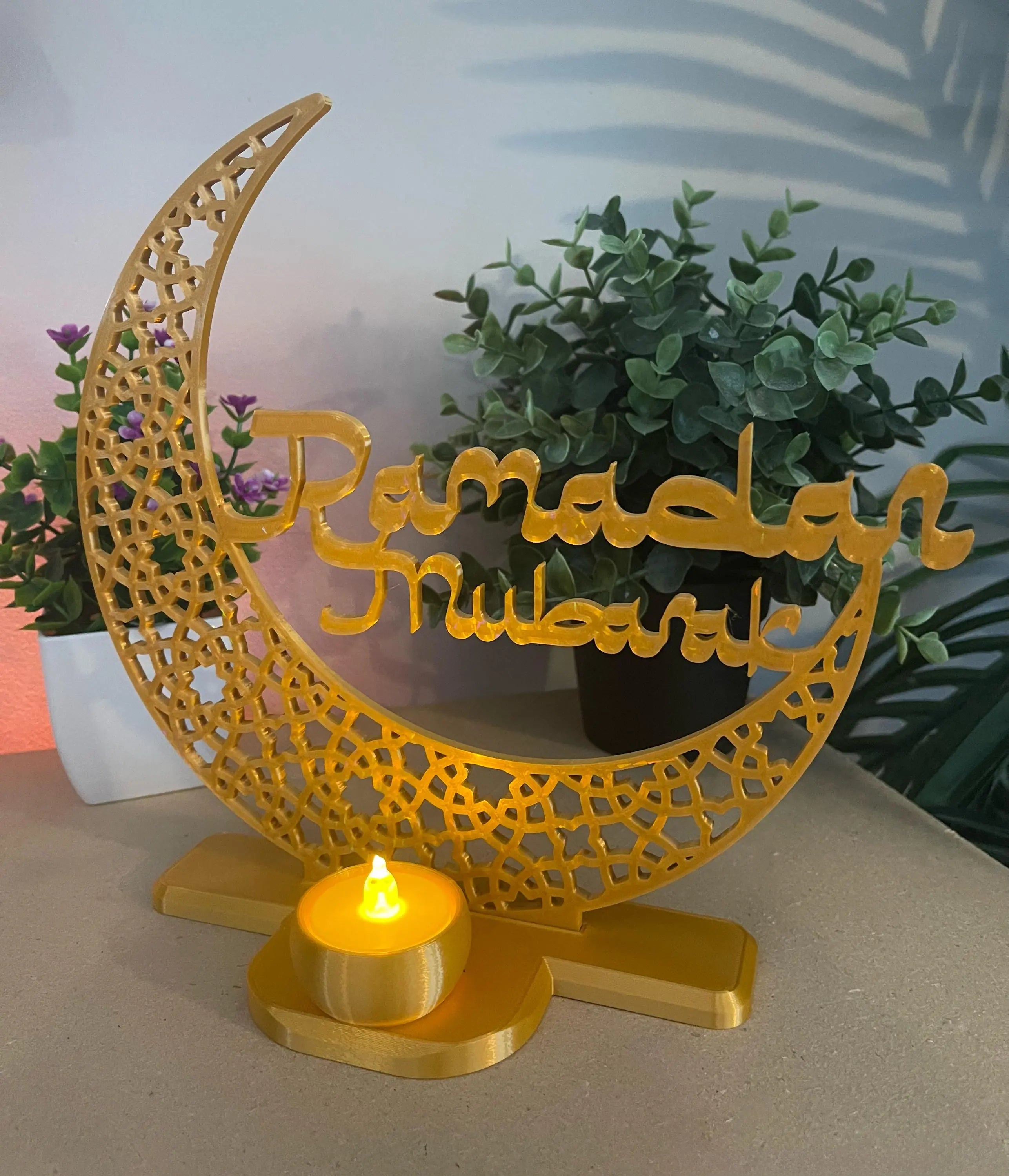 Ramadan Crescent Candle Holder