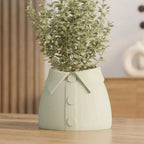 Shirt Style Vase, Flower Holder with Collar and Button Design Unique Home Decor