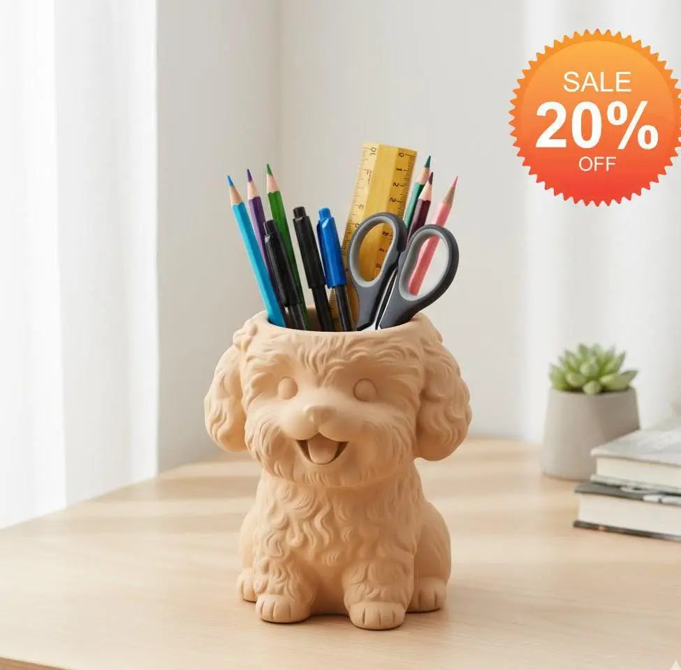 Poodle Dog Desk Organizer