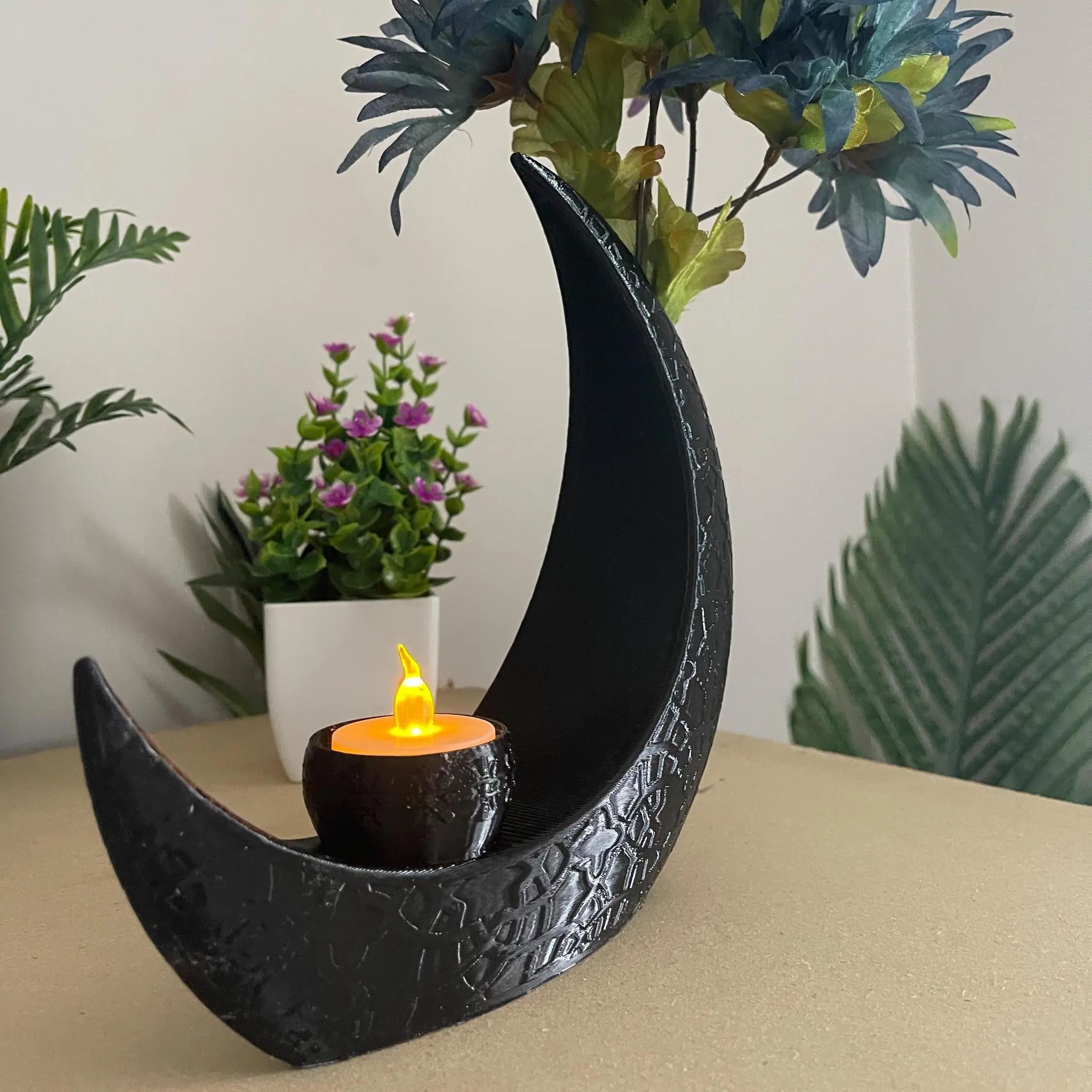 Crescent Moon Vase Tea Light Holder