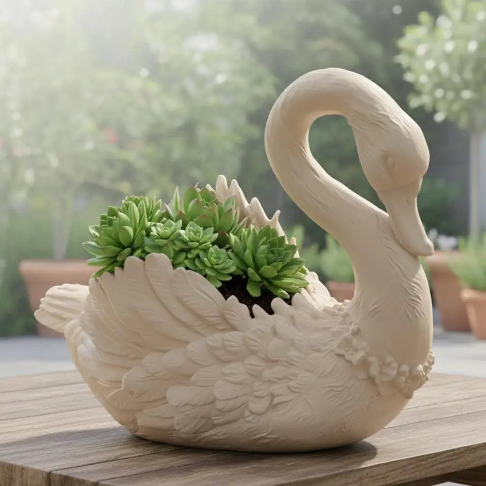 Elegant Swan Planter – Modern Swan Planter for Home Décor